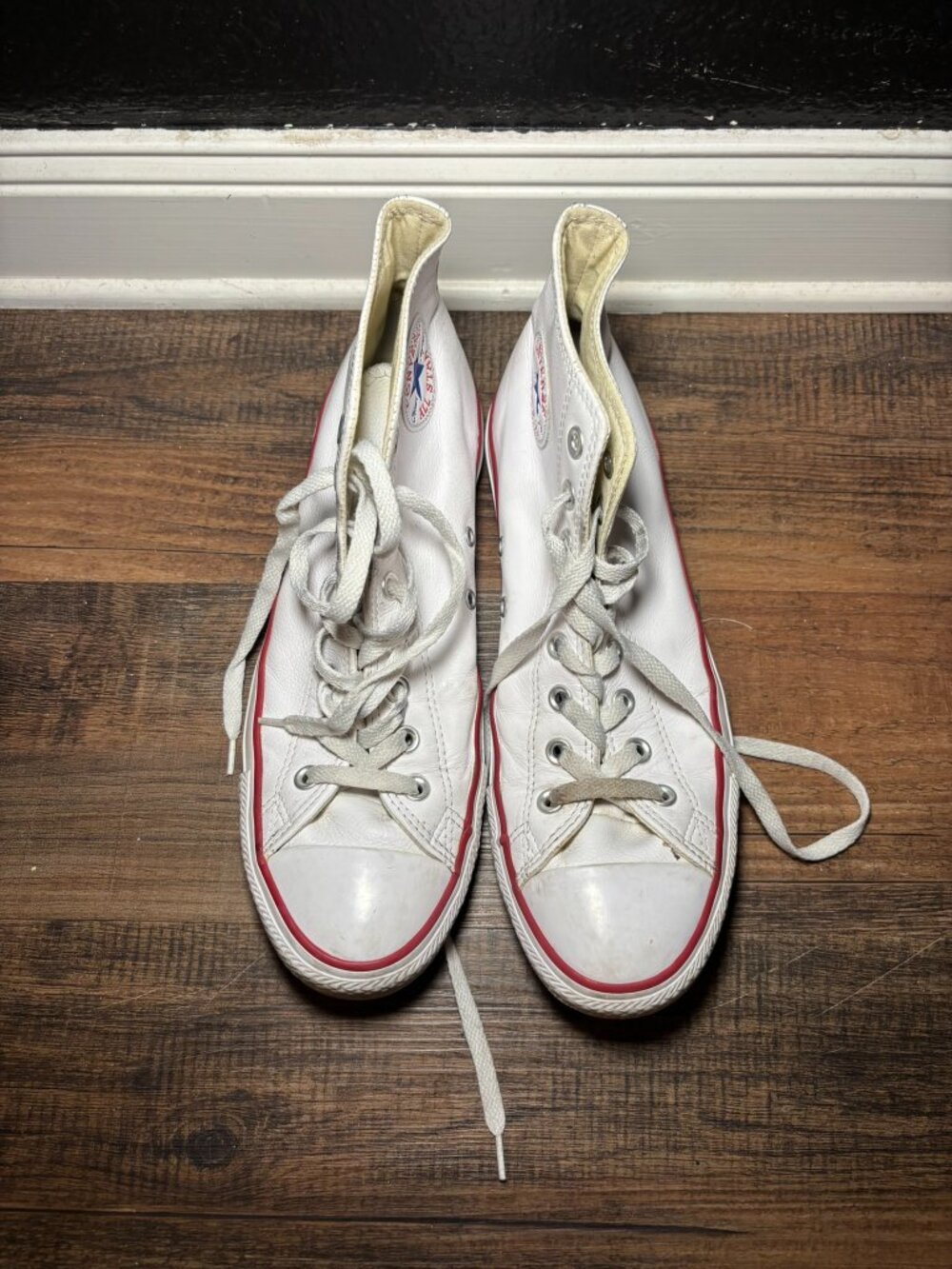 Conserve Chucks All Star Hi Top Leather Sneaker White Shoes Mens 9 Womens 11